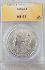 1885 o morgan silver dollar