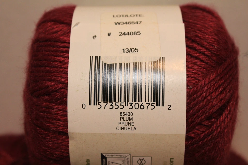 Patons Silk Bamboo Yarn Plum 2.2oz/ 102yd 3 Pack New - Image 3 of 4