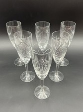 wunderschöne Sektgläser Champagnergläser Sektkelche Gläser Kristall 6 Stk #KA147