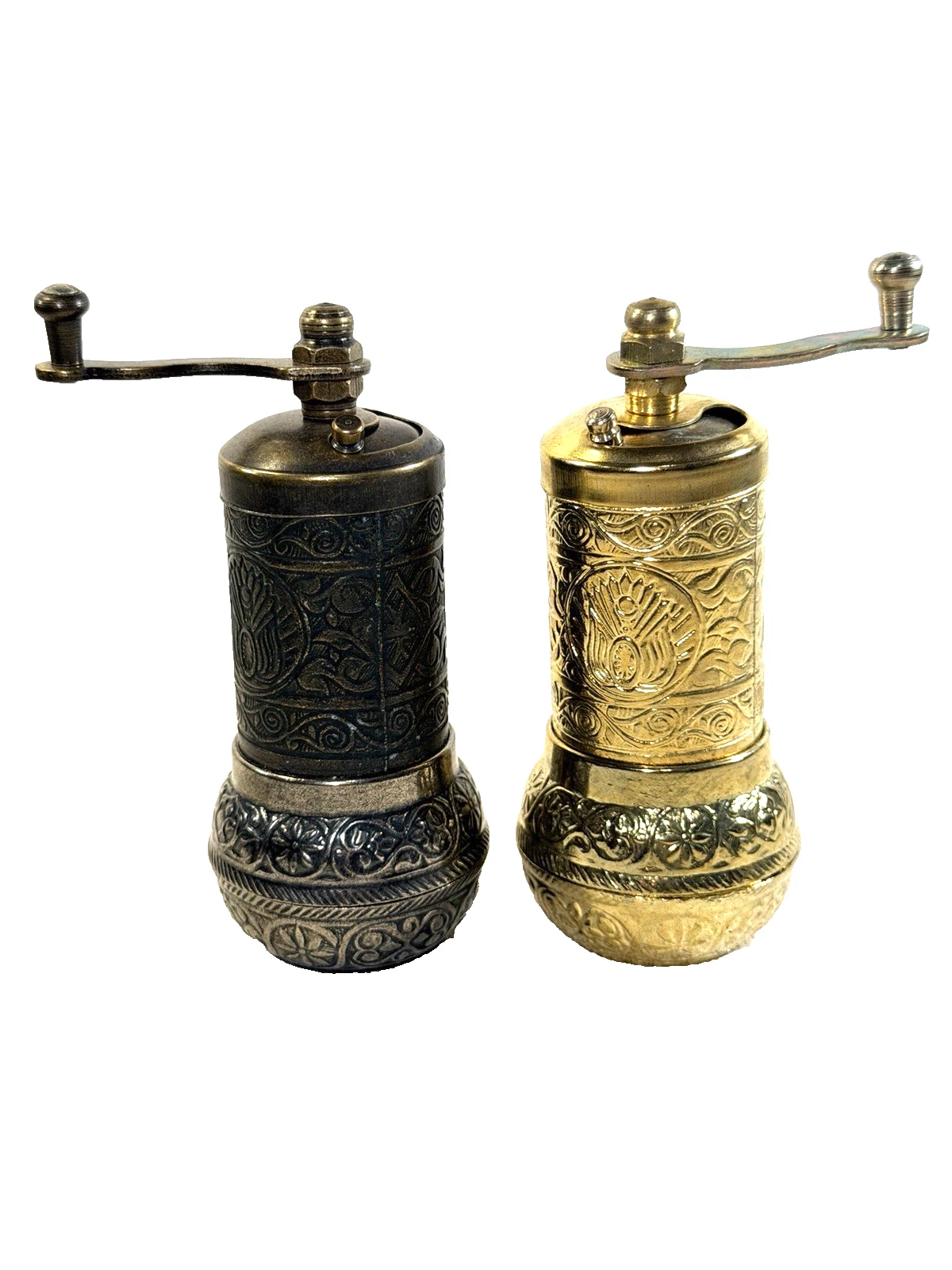 2 Piece 4.5" Handmade Small Turkish Coffee Bean Grinder Spice and Pepper Mill