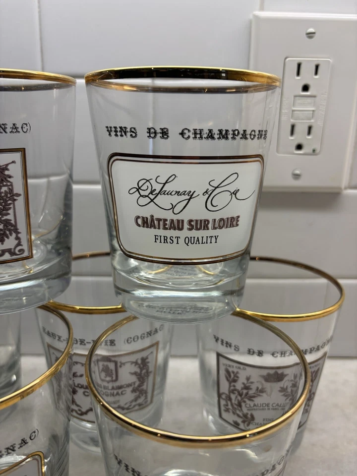 Set Of 7 Williams Sonoma Vins De Champagne Cognac Double Old Fashion Glasses - Image 3 of 4