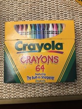 Crayola Crayons 64 Pack 1999 Built-In Sharpener Box Non-toxic Retired Colors