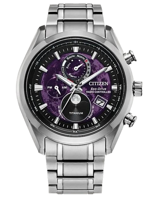 Citizen Eco-Drive Radio-Controlled Moonphase Titanium Men's Watch