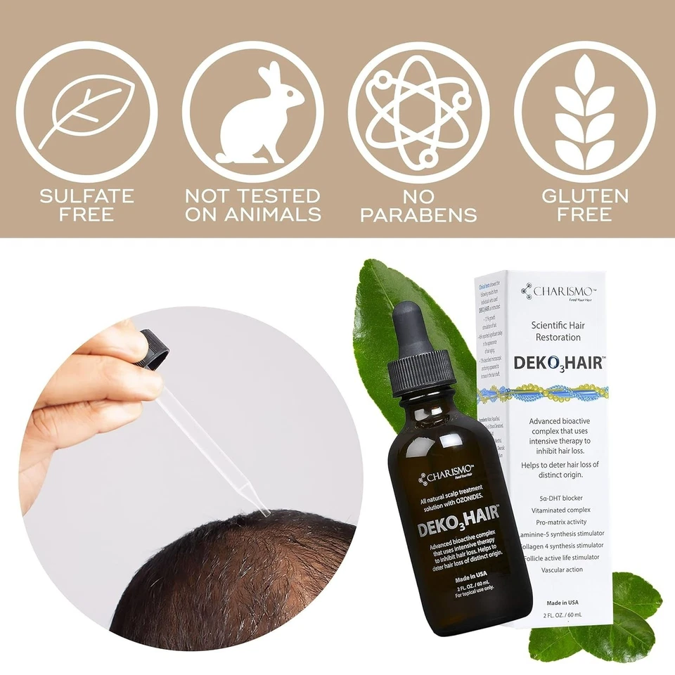 Suero para regeneración del cabello Dekohair EE. UU. - Detiene el adelgazamiento del cabello, promueve el crecimiento, Incr... Foto 3 de 4