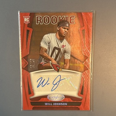 Panini 2025 Certified Will Johnson Rookie Red Color Match Autograph #RSI-WJO /25
