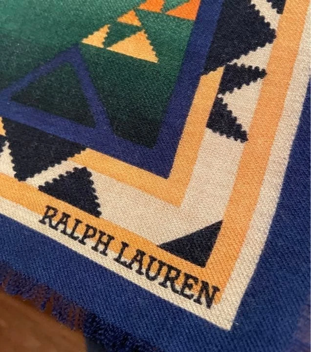 Ralph Lauren Vintage Lana Bufanda Estola Patrón Nativo Sensación Suave Usado Foto 4 de 4