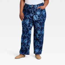 Women's High-Rise Comfort Stretch Straight Leg Jeans - Ava  Viv Blue