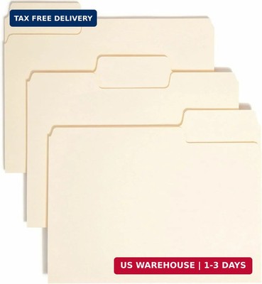 Smead SuperTab File Folder, Oversized 1/3-Cut Tab, Letter Size, Manila, 100 Per