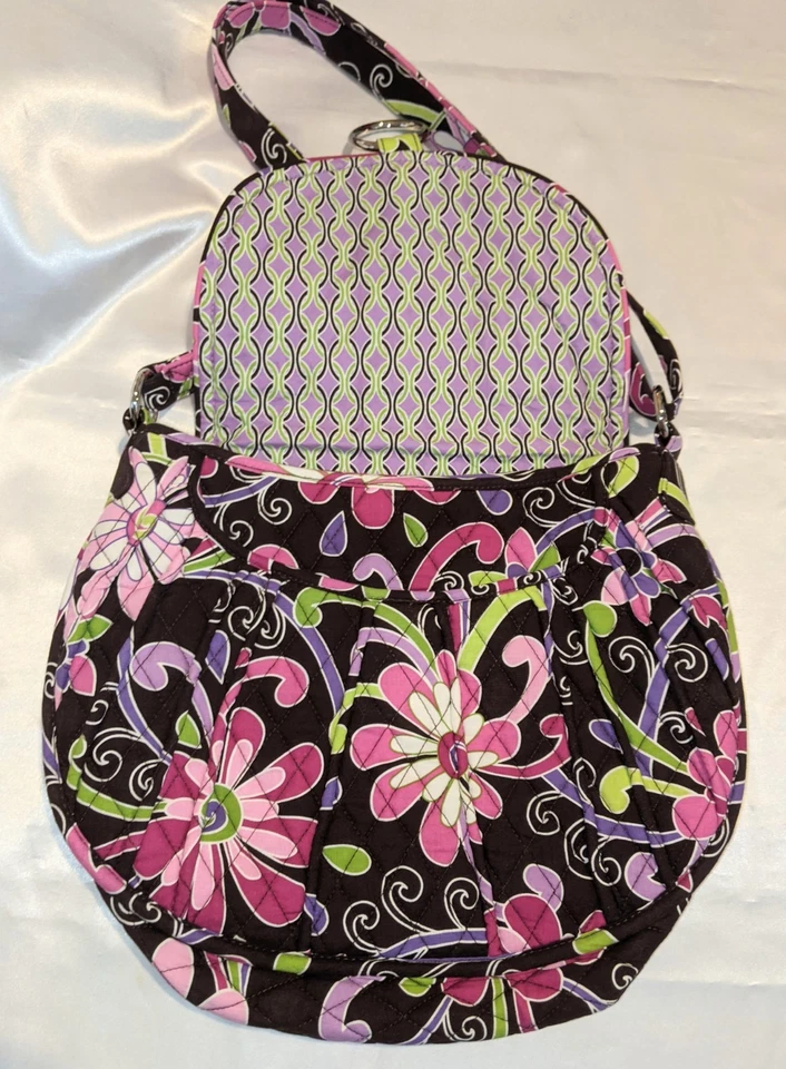 Bolso Mensajero Bandolera Vera Bradley Montura Púrpura Punzón Floral Nuevo sin Etiquetas Foto 2 de 4