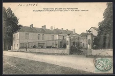 Old postcard Beaumont-en-Véron, Fondation Gréban-de-Pontourny, view of the Foundation 1906 