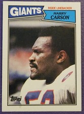 1987 Topps #25 Harry Carson Football card New York Giants! HOF!