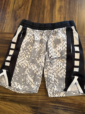 Nike Dri-FIT Men s Athletic Shorts M White/Black Mesh Geometric Drawstring