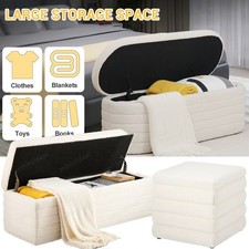 2 Seater Large Storage Bench Ottoman Pouffe Seat Stool Blanket Toy Chest Box