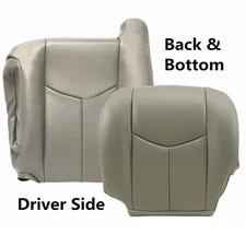 Driver Bottom & Top Seat Cover Gray For 2003-2006 Chevy Silverado GMC Sierra
