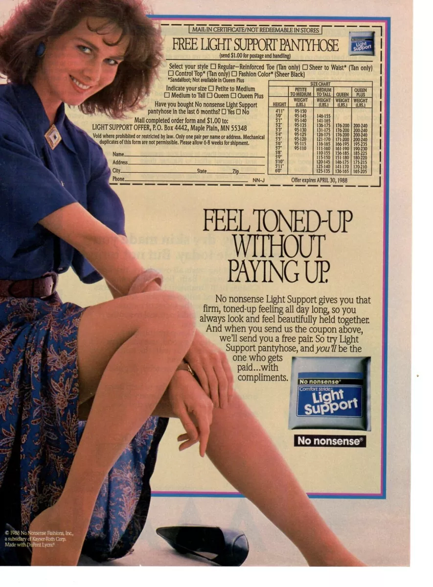 Vintage advertising print ad Fashion NO NONSENSE Pantyhose light