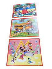 Vtg lot 3 Disney Mickey Mouse Club Saludos Amigos Donald Huey School Bus Puzzle