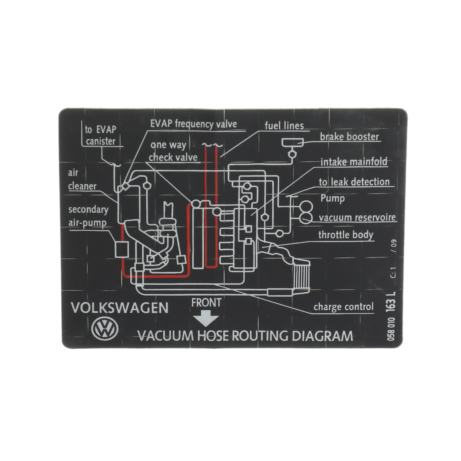 Manguera de vacío del colector de admisión para Volkswagen (N/P 058-010-163-L)