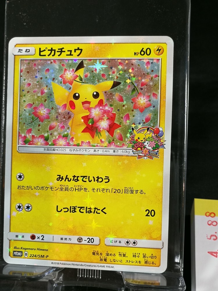 Japanese Pokemon Sun Moon Promo Pikachu 224/SM-P Holo Center