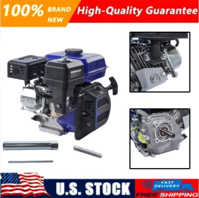 #ad #ad 212cc 7HP OHV Industrial Grade Replacement Gas Motor Horizontal Shaft Motor Blue $134.99