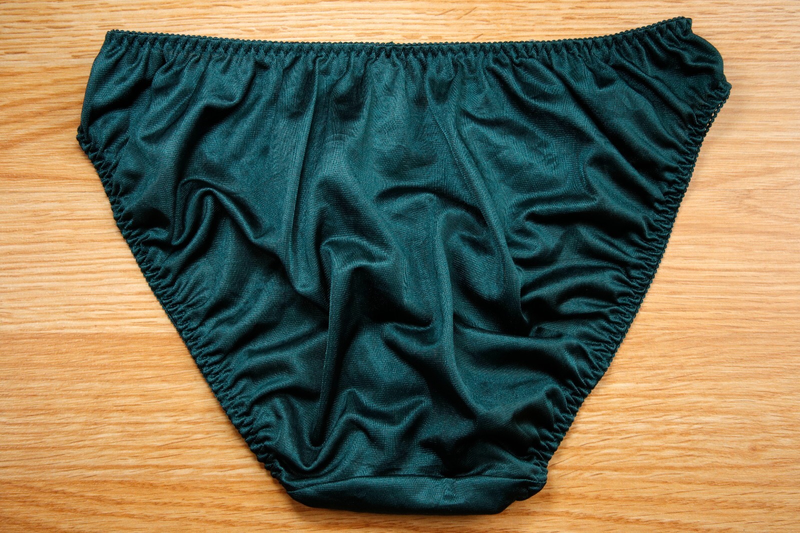 VINTAGE JAPANESE NYLON SHINY SLIPPERY PRETTY CUTE DARK TEAL PANTY SIZE