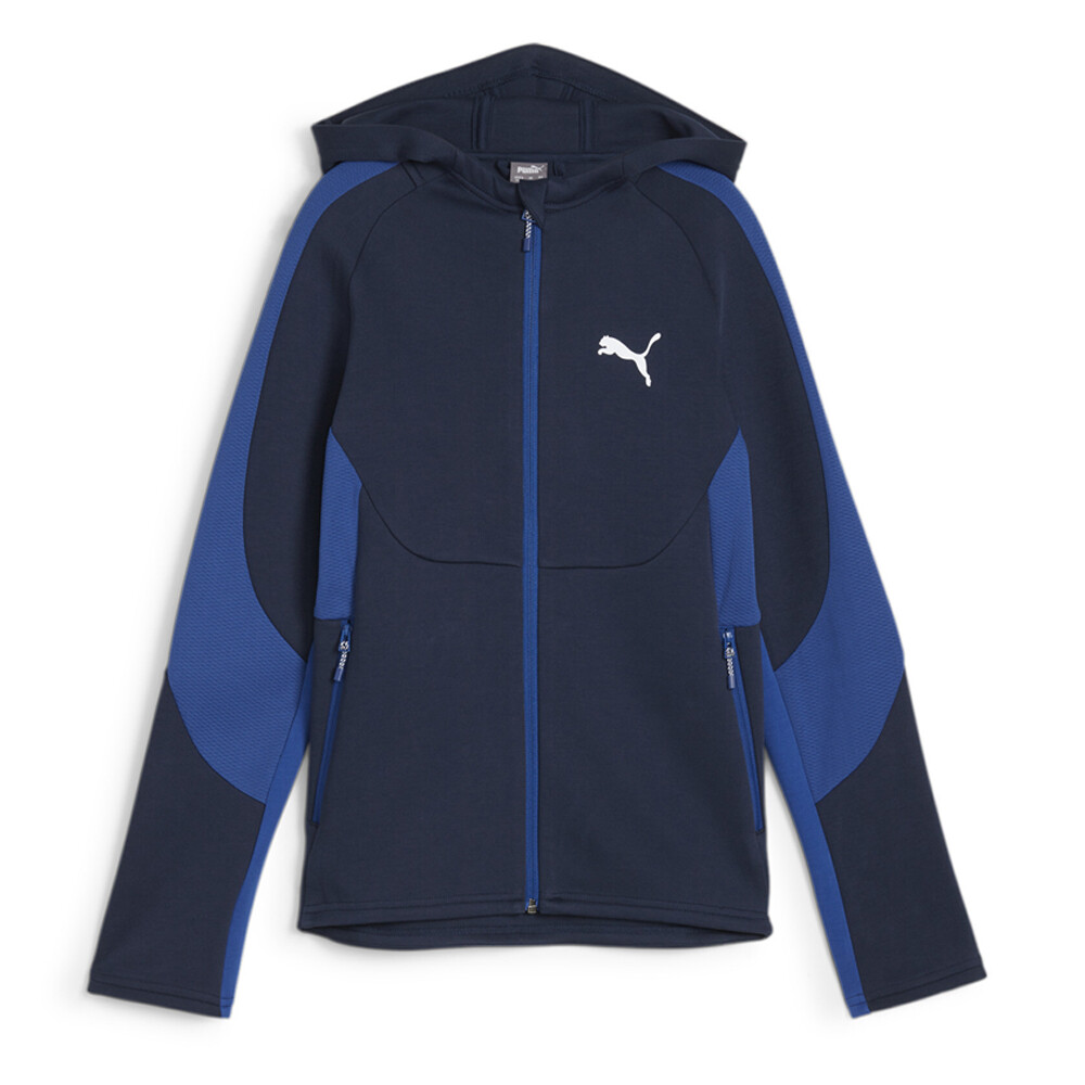 Толстовка с капюшоном на молнии Puma Evostripe для мальчиков, размер S, Повседневная верхняя одежда 67919614
