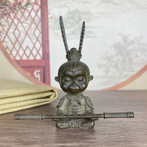 Art Collection Bronze Buddha Affe Wu Kong Figur Statue Buddha Tee Haustier Deko - Bild 5 von 11