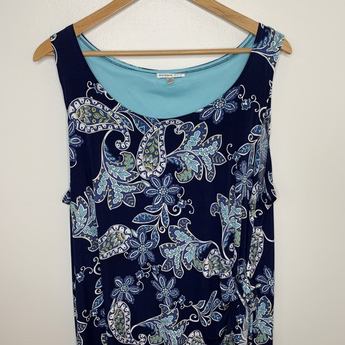Robbie Bee Women's Sleeveless Sarong-Style Jersey-Knit Dress Maxi Length Size 2X - Picture 3 of 11