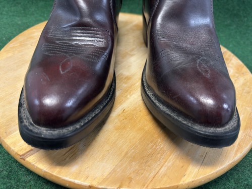DURANGO Short Western Black Cherry Side Zip Ankle Leather Boots TR825 SZ 10-EE - Picture 4 of 8