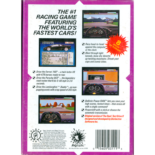The Duel Test Drive II - Sega Genesis - Imagen 2 de 5