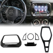6pcs Interior Trim Kit Decoration Cover For 16-23 Chevy Camaro Carbon Fiber Look
