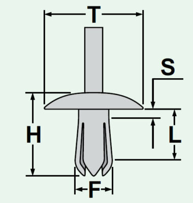 Abdeckung Radhaus Clip Befestigung Peugeot 8mm Schwarz 65A CL-007 8 Mm Kopf- 20 Mm Abdeckung Radhaus Clip Befestigung Spreizn, 0,15 Abdeckkappen Für Radschrauben
