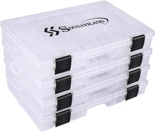 Fishing Tackle Boxes - 3600 3700 Plastic Storage Organizer Box with Removable Di