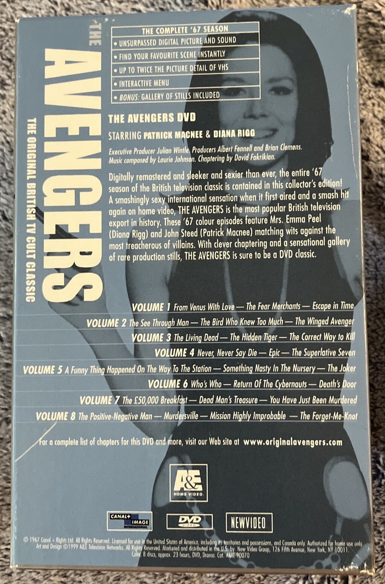 The Avengers '67 Complete Season DVD Box Set (25 Episode, 8-Disc Set Vol  1-8)