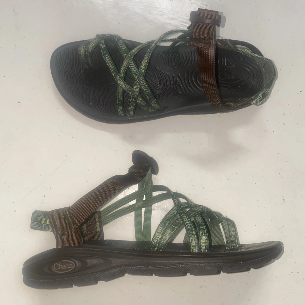 Chaco Z Volv X2 Orb Water Sport Adjustable Sandals Women 9 J105156 Brown Green