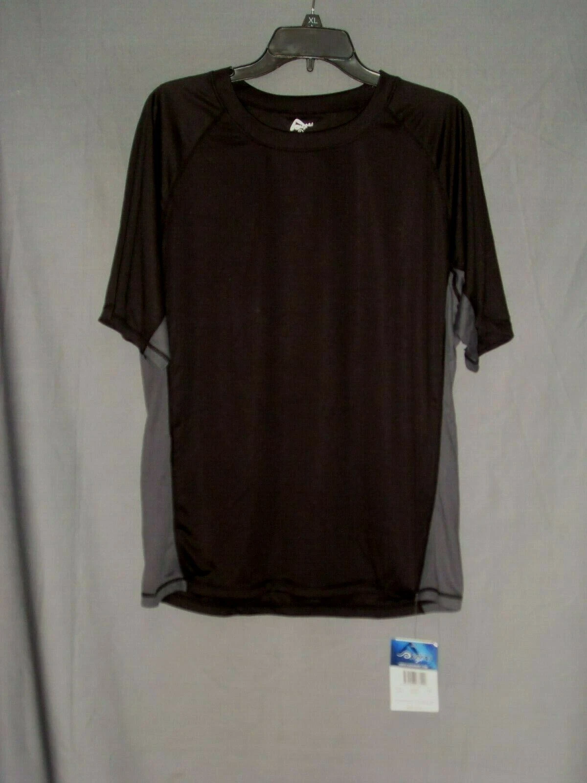 Kanu Surf Shirt New (L) Black & Gray Color, Rash Guard, Sun Protection UPF 50+