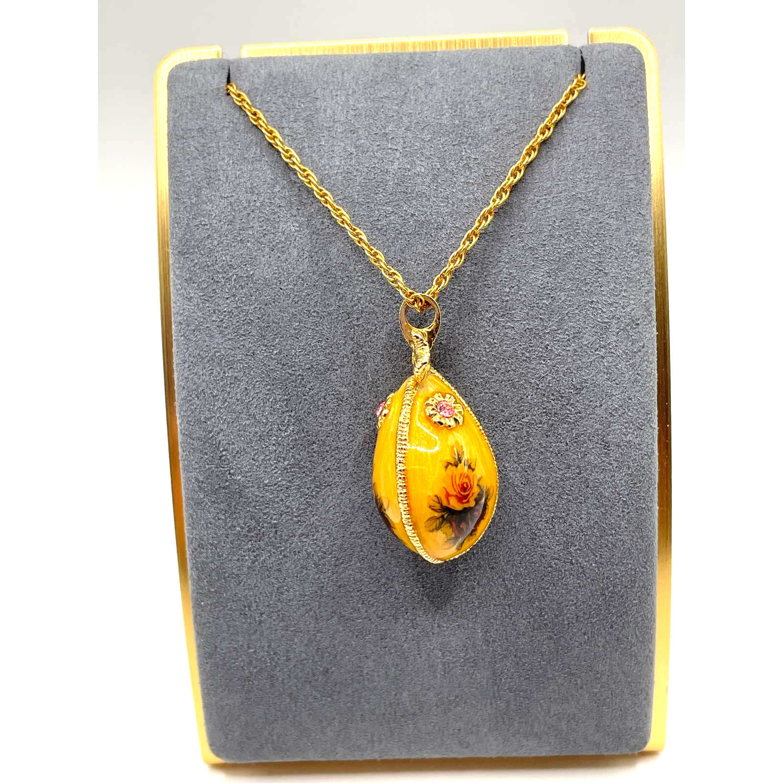 Joan Rivers "Faberge" Egg Pendant Necklace Vintag… - image 2