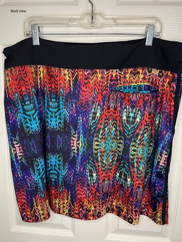 Nueva con etiquetas Falda Falda Pull-On Golf Talla XXL Negra Estampado Multicolor Pull-On Birdie - Imagen 5 de 6