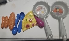 Lunch Yogurt Pizza Chips Hotdog Plate Pretend Play Kitchen Food Learning Toy Lot