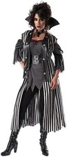 Gothic Pirate Queen Caribbean Pirate Girl Fancy Dress Halloween Adult Costume
