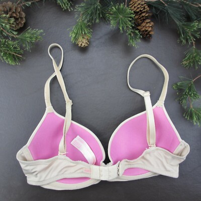 Victoria's Secret Pink Bra Size 32C Tan Padded Underwire