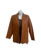 Ms. Pioneer Women’s Vintage Leather Jacket Light Brown Size 8