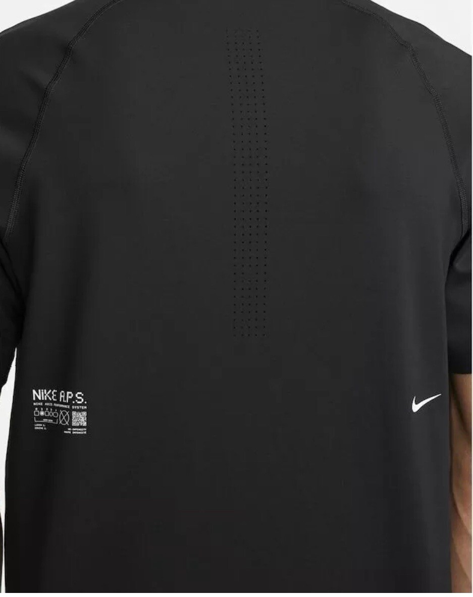 【年中無休】 Dri-Fit Nike ADV Large Men Shirt Black Top Fitness A.P.S. XLサイズ以上