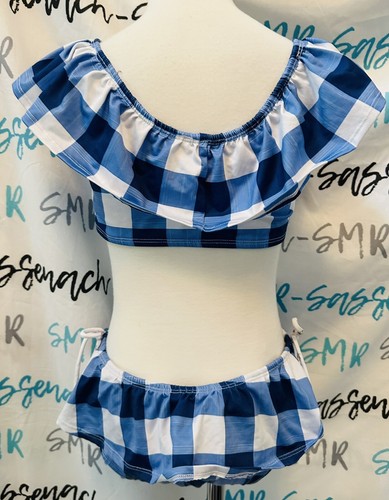 Well Dressed Wolf Wildling ruffle Blue Large checked Bikini size 8 years VGUC - Picture 9 of 12