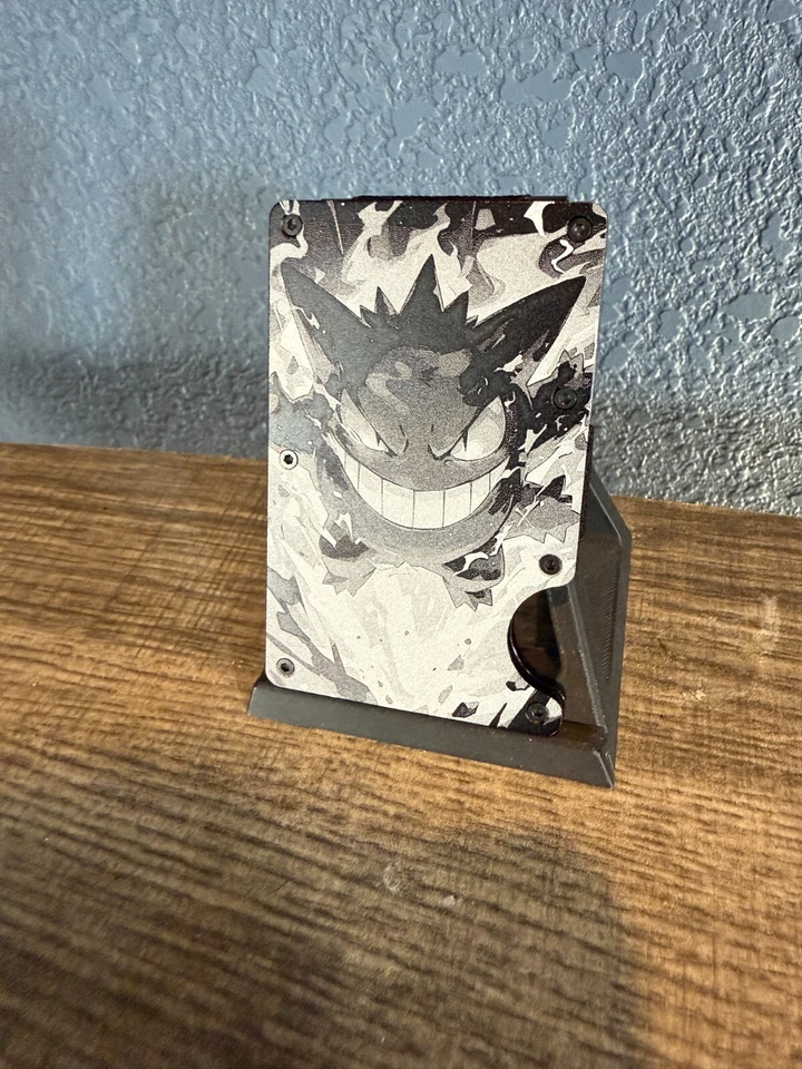 Cartera Gengar Personalizada Grabada RFID EDC Delgada Metal Aluminio Foto 3 de 4