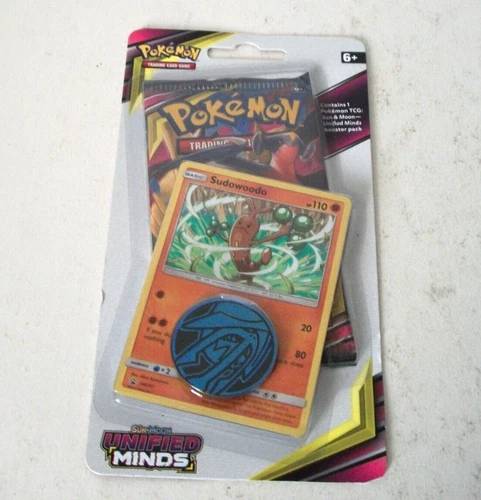 Pokemon Unified Minds Blister Pack Sealed Sudowoodo Card Booster Mystery Cards