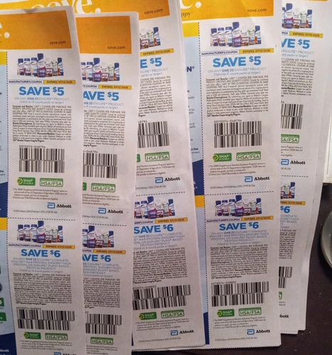 Lot of 6 ENSURE Coupons $5 off any Multipack Plus Bonus $6 ones! Exp 7/09/25