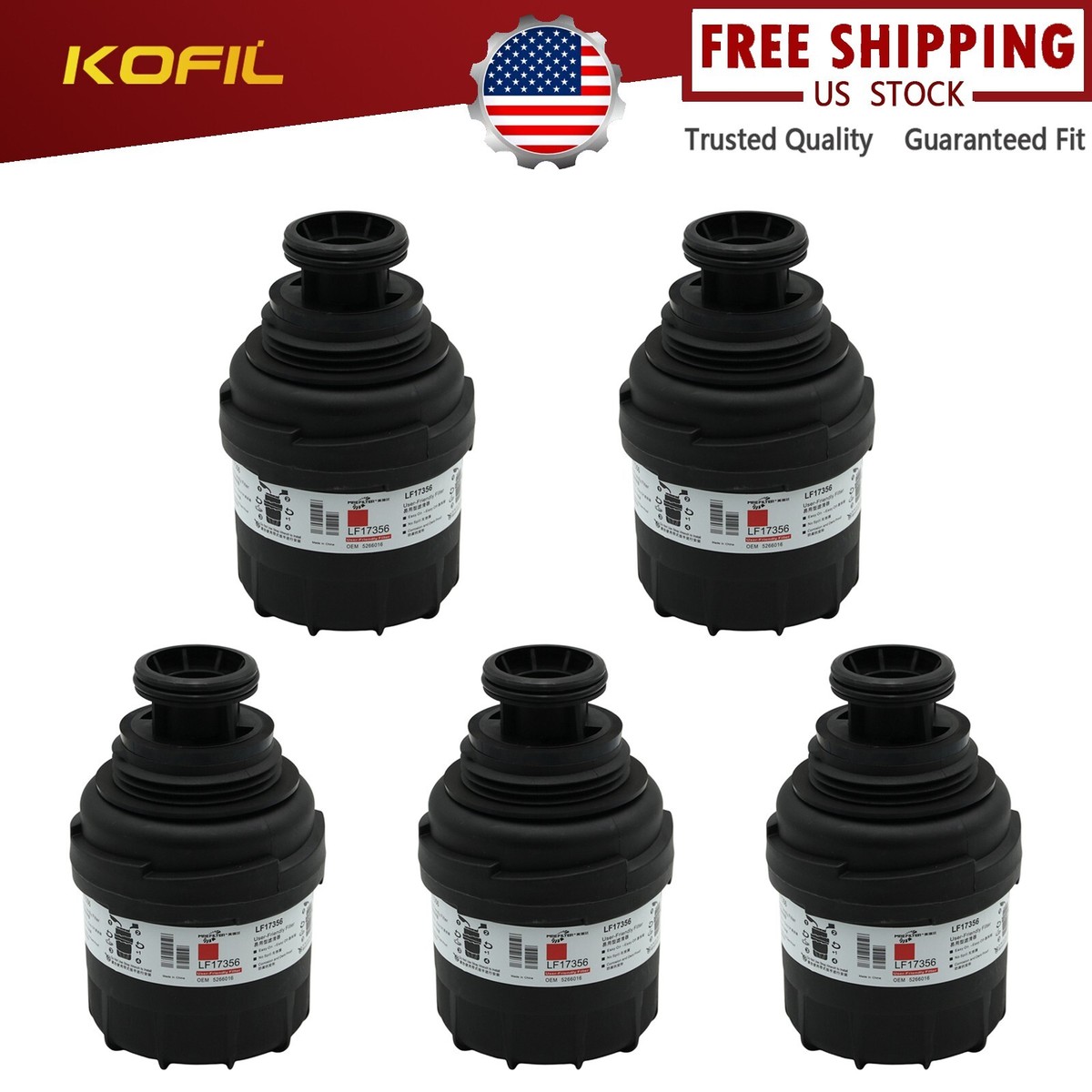 5pcs Oil Filter, For Foton Tunland 2.8L ,For Cummins QSF 5266016