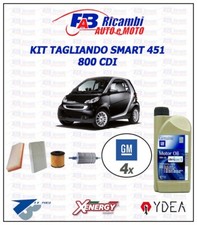 KIT TAGLIANDO SMART 451 800 CDI DIESEL - 4 FILTRI 4 LITRI OLIO OPEL 5W30 