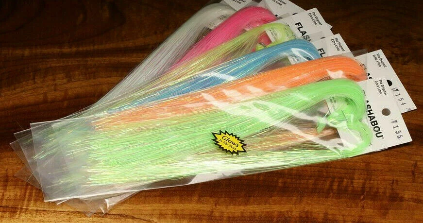 PEARL A GLOW FLASHABOU - Fly Tying Glow-In-The-Dark Flash Material Hedron NOVO! - Imagem 3 de 3