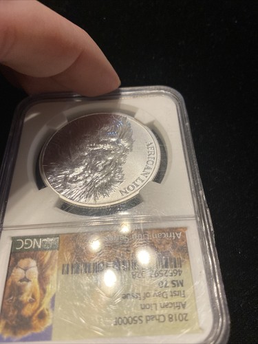 2018 chad 5000 franc african lion Ngc ms70 first day of issue - Picture 7 of 20
